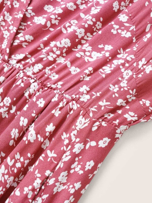 Bloom Dress - Flutter Sleeve Ditsy Floral Pocket Split Maxi Dress - Image 11