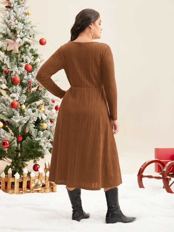 Textured Knit Fit-And-Flare Midi Dress - Image 23