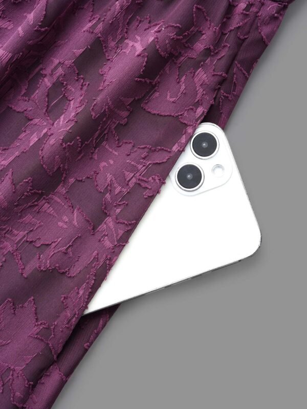V Neck Burn-out Fabric Midi Dress - Image 7