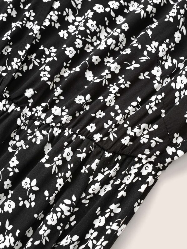 Bloom Dress - Flutter Sleeve Ditsy Floral Pocket Split Maxi Dress - Image 17