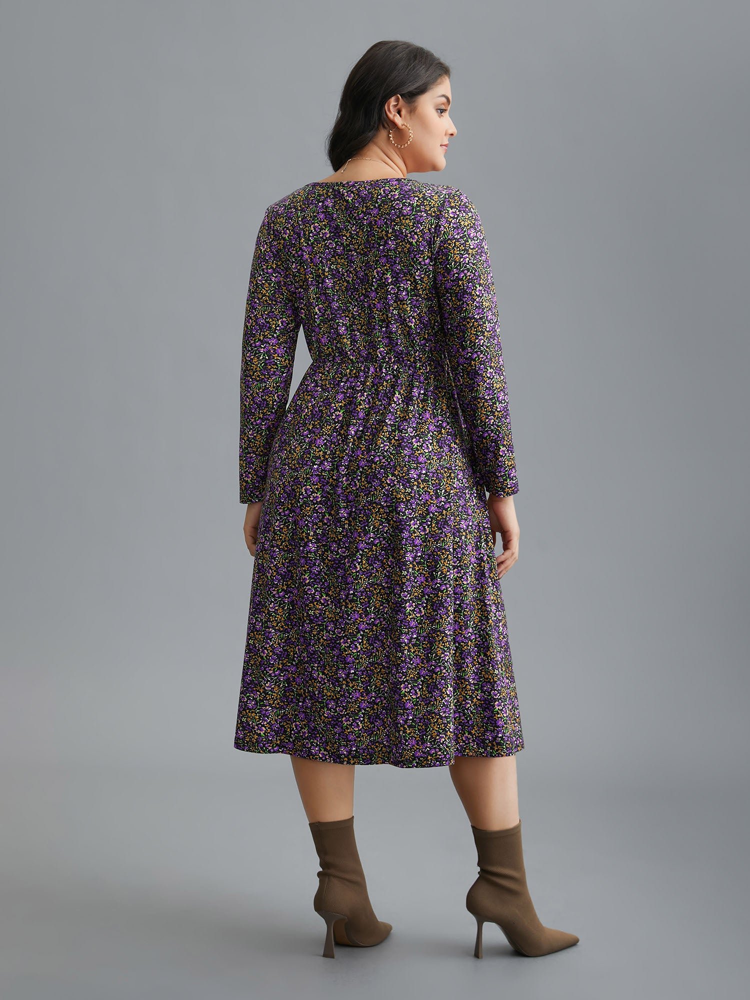Ditsy Floral Drawstring Midi Dress - Image 10