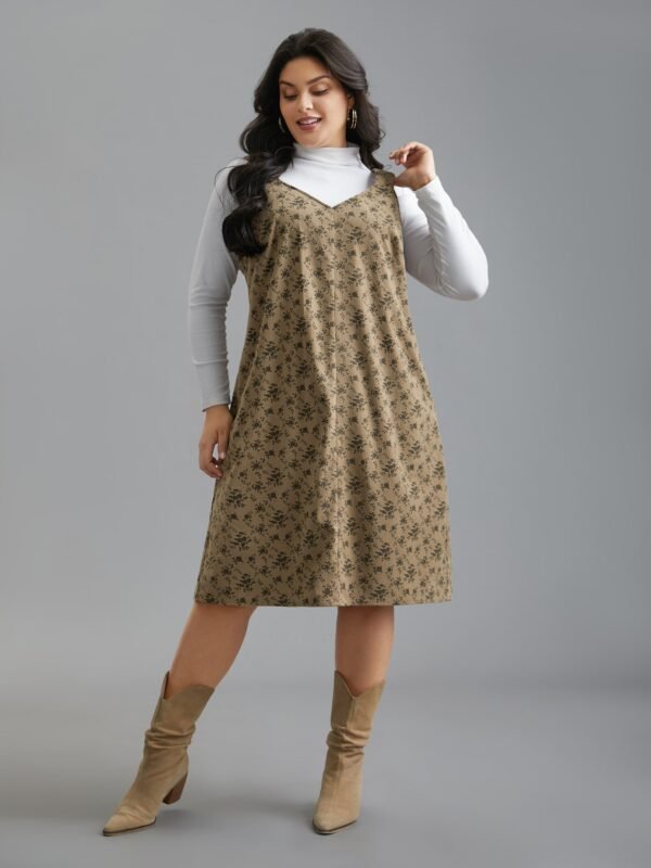 Suspender Skirt Style Floral Dress