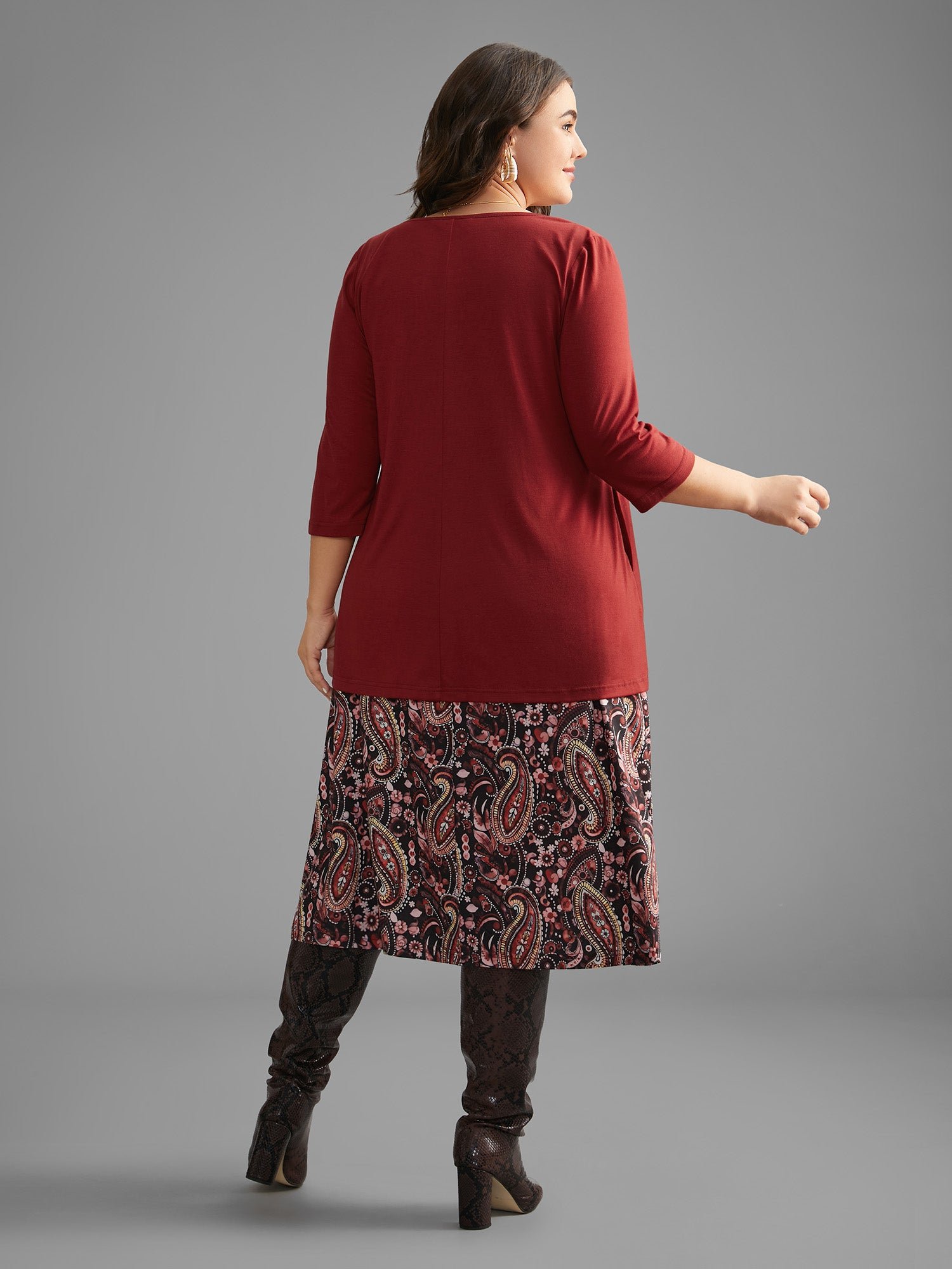 Two Piece Set Bandana Print Knit Dress - Image 8