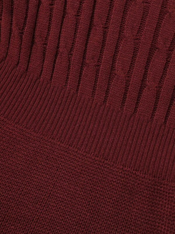 Cable Knit Fit-and-Flare Midi Sweater Dress - Image 6