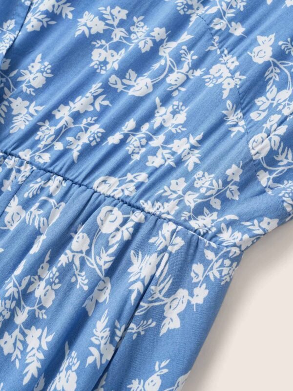 Bloom Dress - Flutter Sleeve Ditsy Floral Pocket Split Maxi Dress - Image 52