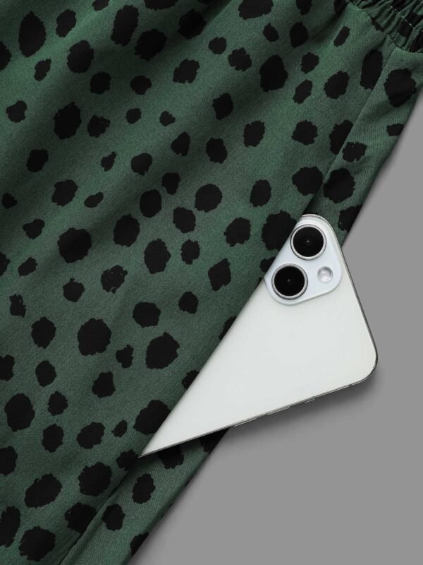 Polka Dot Shirred Frill Trim Dress - Image 6