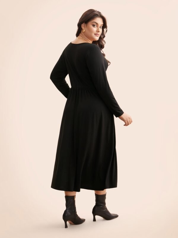 Square Neck Textured Patchwork Crisscross Dress - Image 11