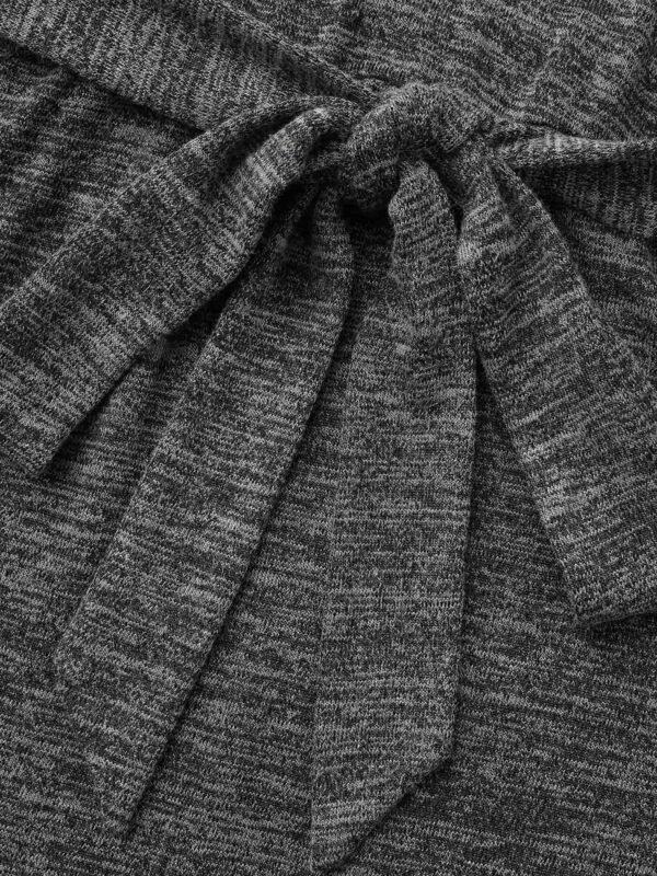 Round Neck Heather Belted Dress - Image 9