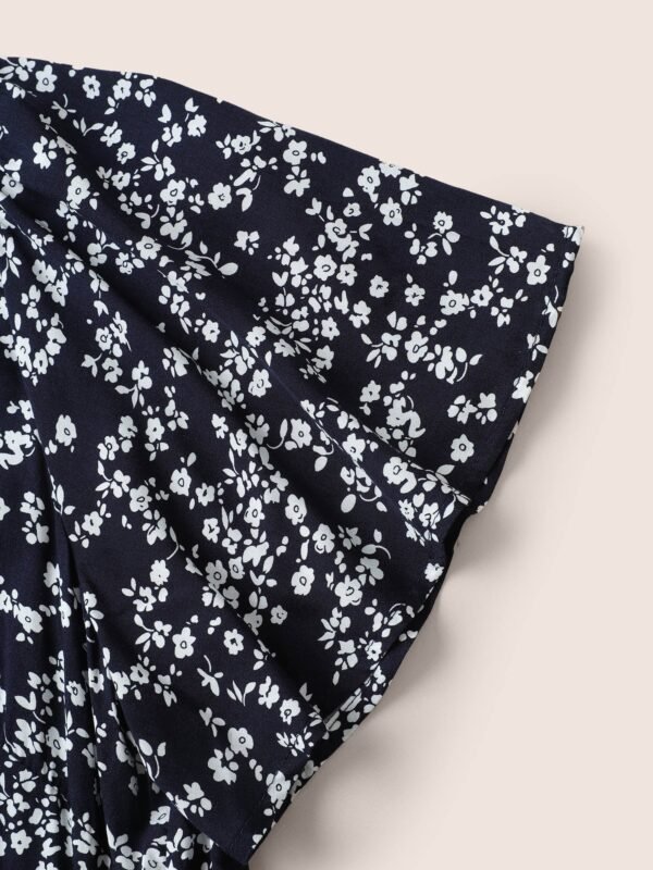 Bloom Dress - Flutter Sleeve Ditsy Floral Pocket Split Maxi Dress - Image 46