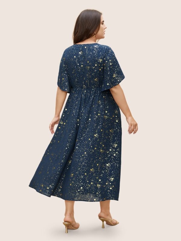 Glitter Star Split Sleeve Midi Dress - Image 3