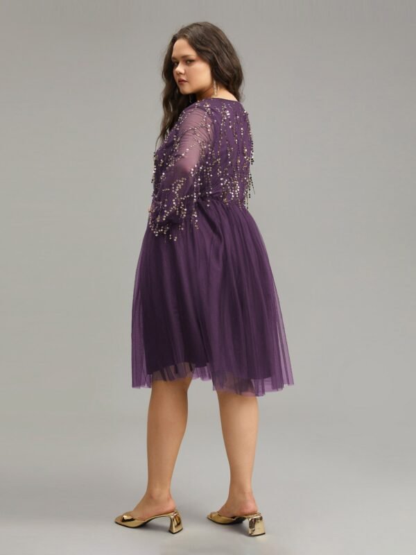 Sequin Mesh Patchwork Tassel Dress - Image 19