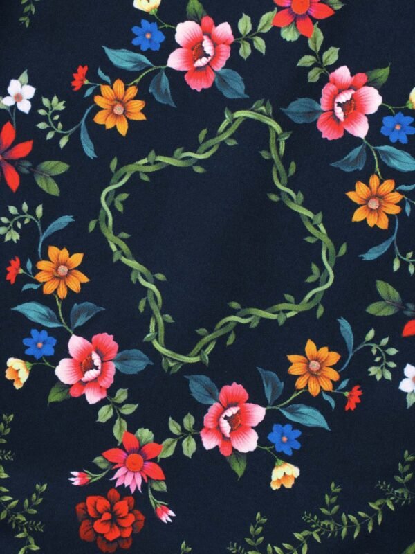 Floral Printed Heart neckline Lantern Sleeve Dress - Image 7