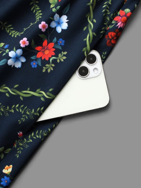 Floral Printed Heart neckline Lantern Sleeve Dress - Image 6