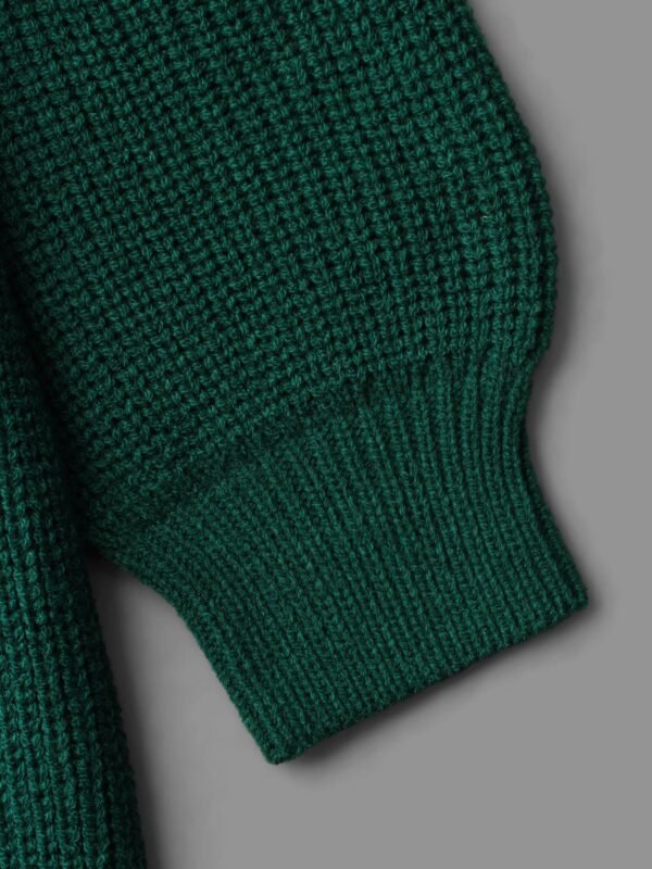 Raglan Sleeve Textured Button Detailing Dress - Image 7
