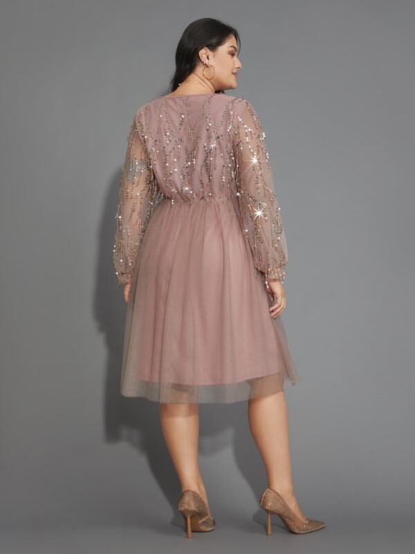 Sequin Mesh Patchwork Tassel Dress - Image 11