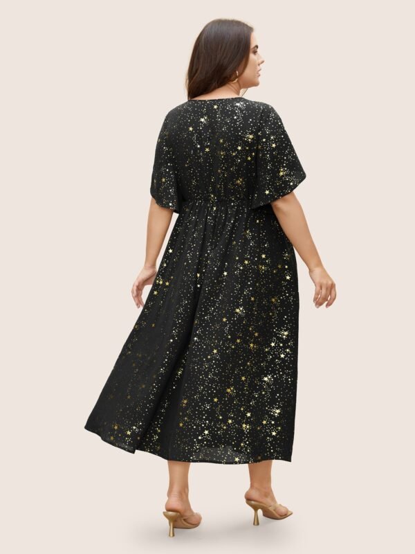 Glitter Star Split Sleeve Midi Dress - Image 9