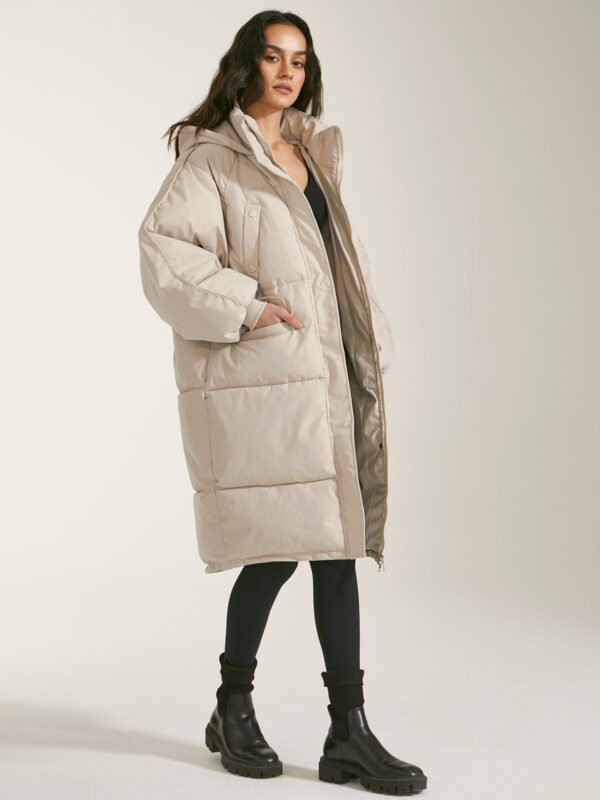 Long Hooded Puffer Parka Coat - Image 3
