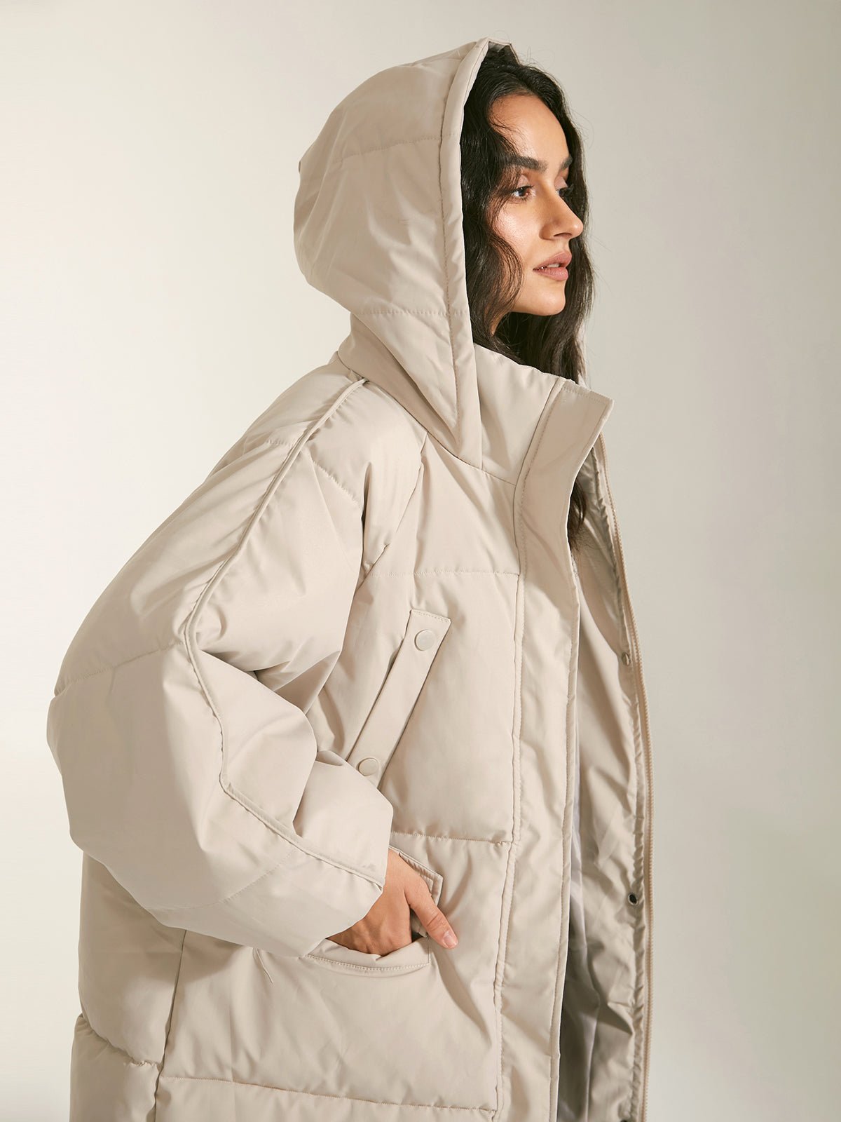 Long Hooded Puffer Parka Coat - Image 4