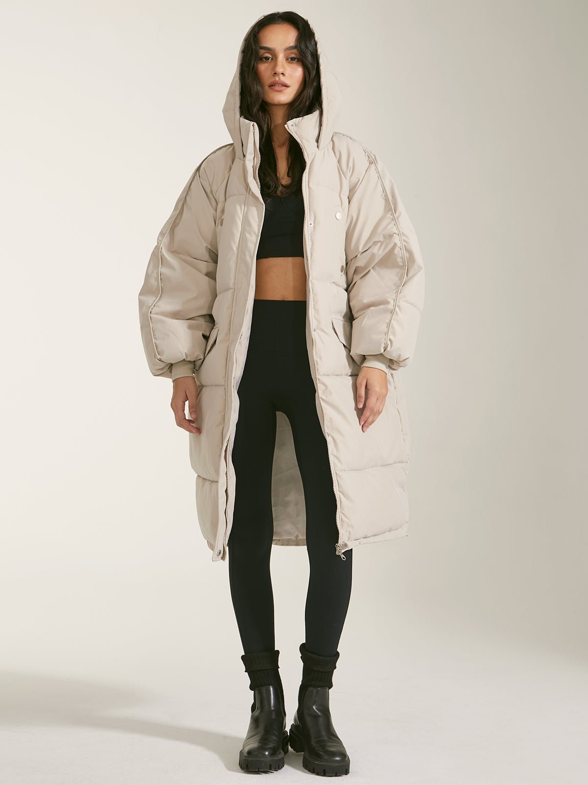 Long Hooded Puffer Parka Coat - Image 5