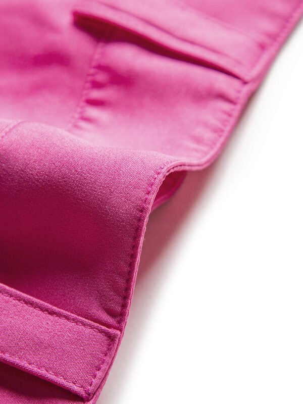 High Waisted Pleat Front Solid Colored Straight Leg Trousers - Image 8