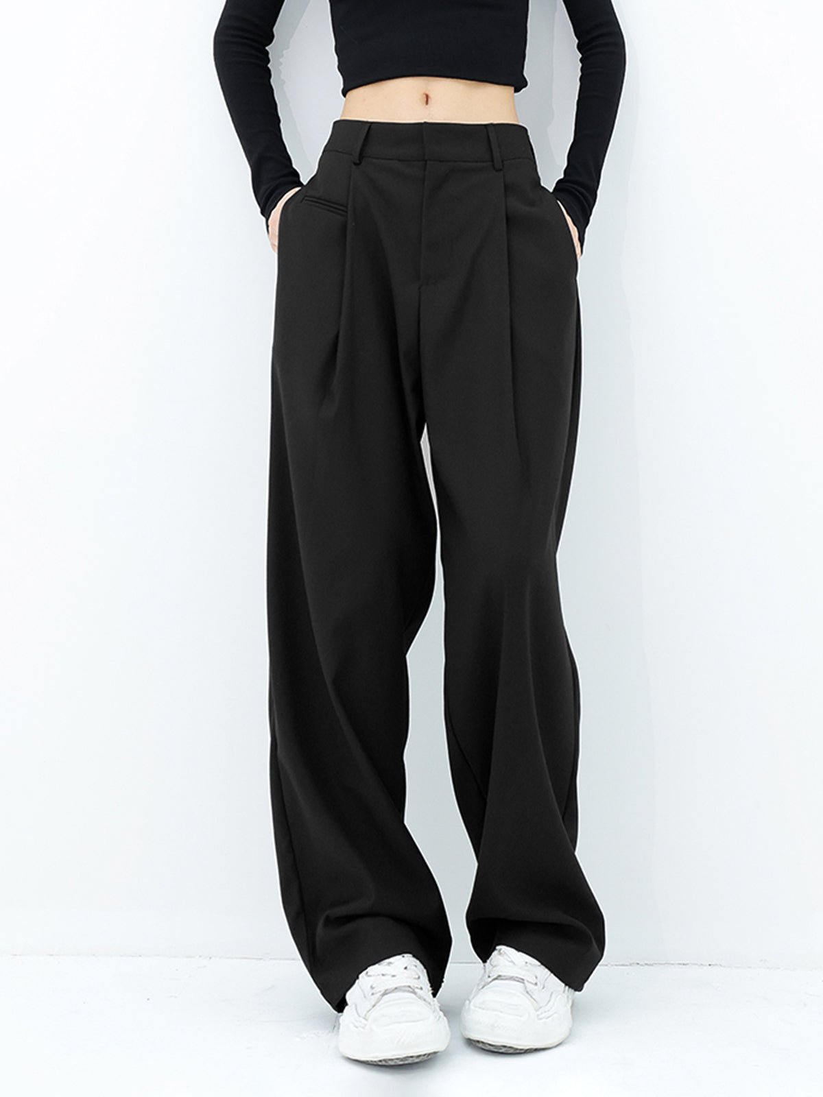 Basic Baggy Wide Leg Dress Pants - Image 2
