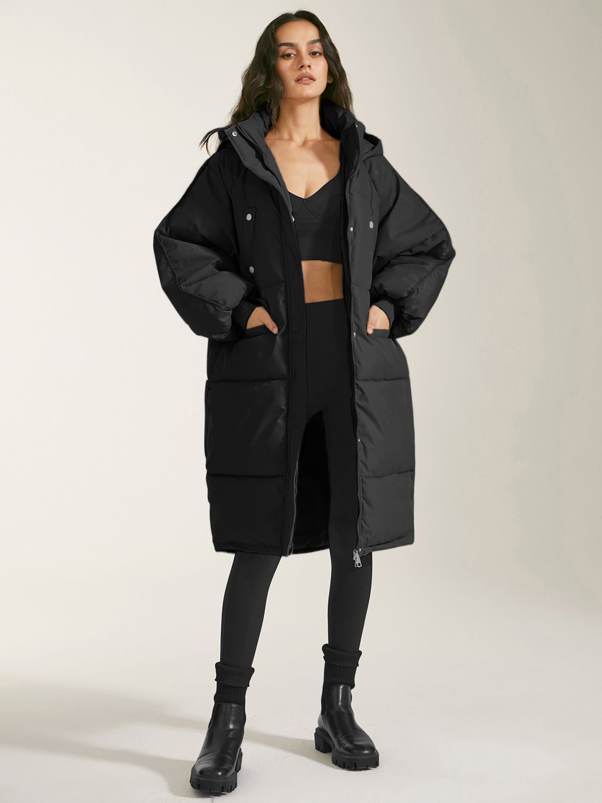 Long Hooded Puffer Parka Coat - Image 7