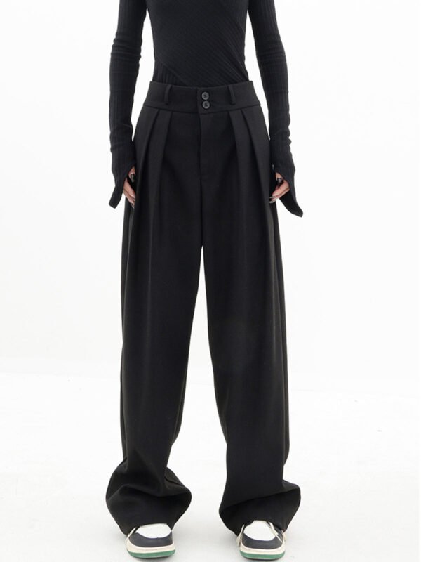 Double Buttons Wide Leg Dress Pants - Image 4