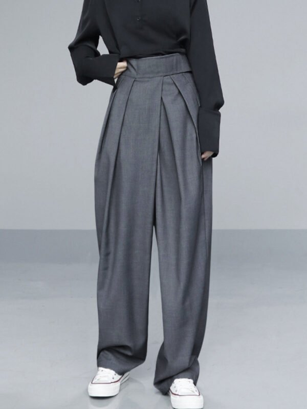 Hook-and-Loop Fastener Wide Leg Velcro Pants - Image 4