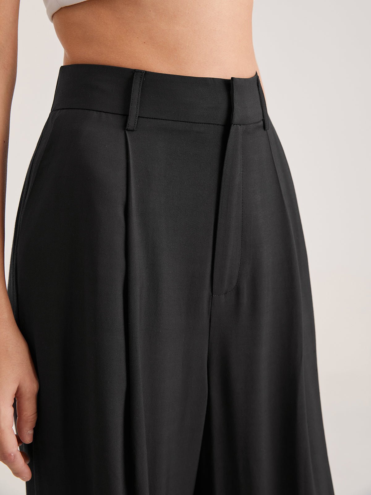 Oversized High Waisted Pleat Front Trousers - Image 5