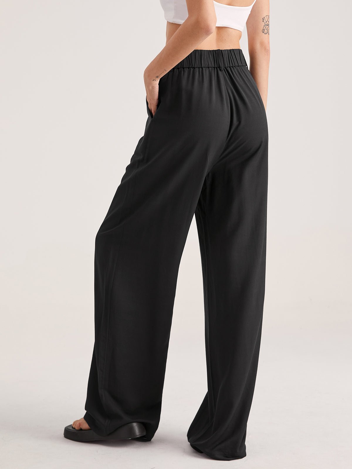 Oversized High Waisted Pleat Front Trousers - Image 6