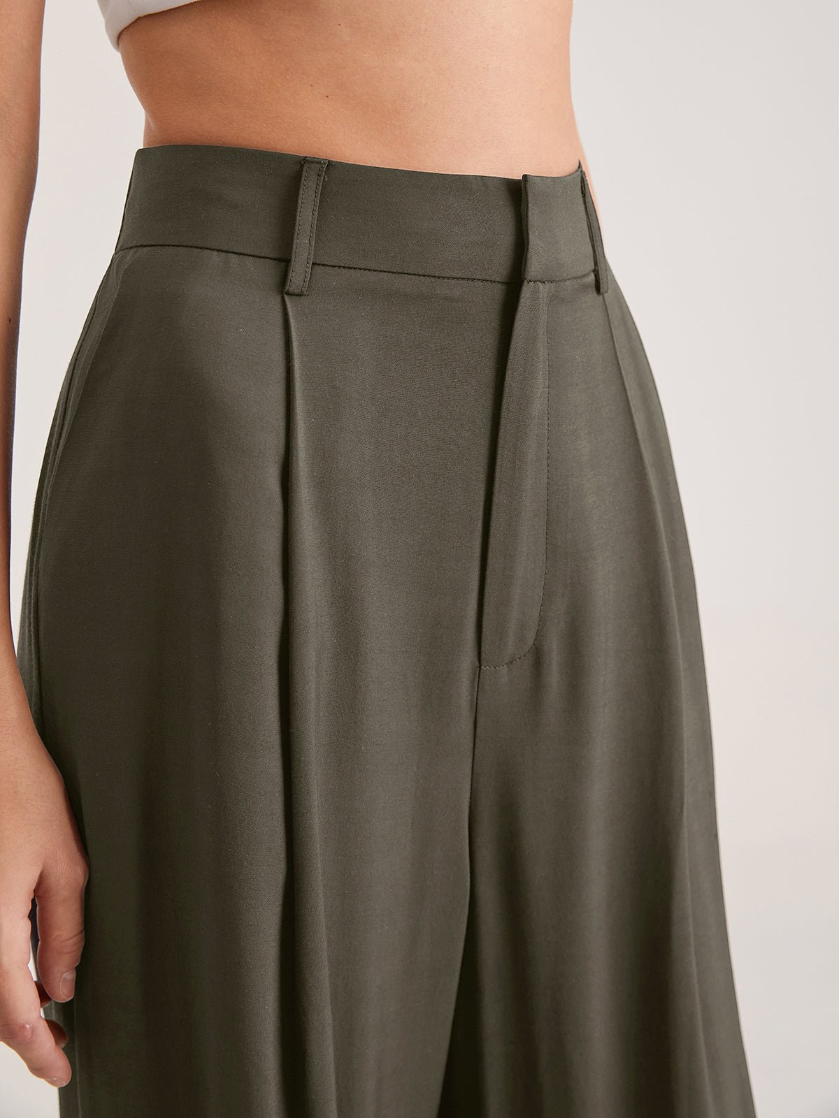 Oversized High Waisted Pleat Front Trousers - Image 19