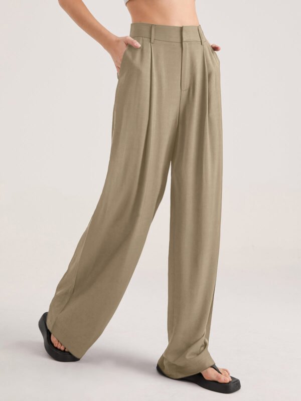 Oversized High Waisted Pleat Front Trousers - Image 12