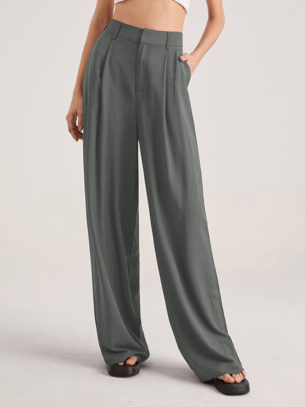 Oversized High Waisted Pleat Front Trousers - Image 11