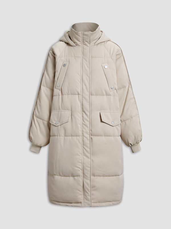 Long Hooded Puffer Parka Coat - Image 9