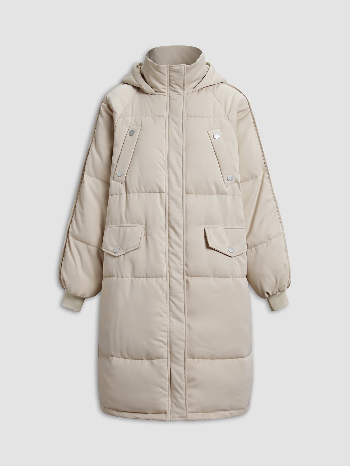 Long Hooded Puffer Parka Coat - Image 9