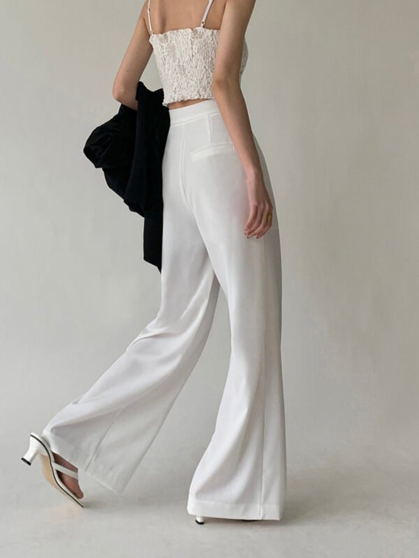 Tie Waist Flowy Wide Leg Dress Pants - Image 9