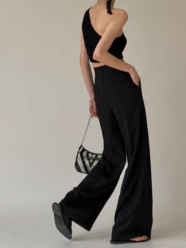 Tie Waist Flowy Wide Leg Dress Pants - Image 7