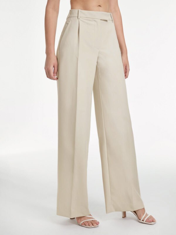 High Waisted Relaxed Fit Wide Leg Dress Pants - Image 3