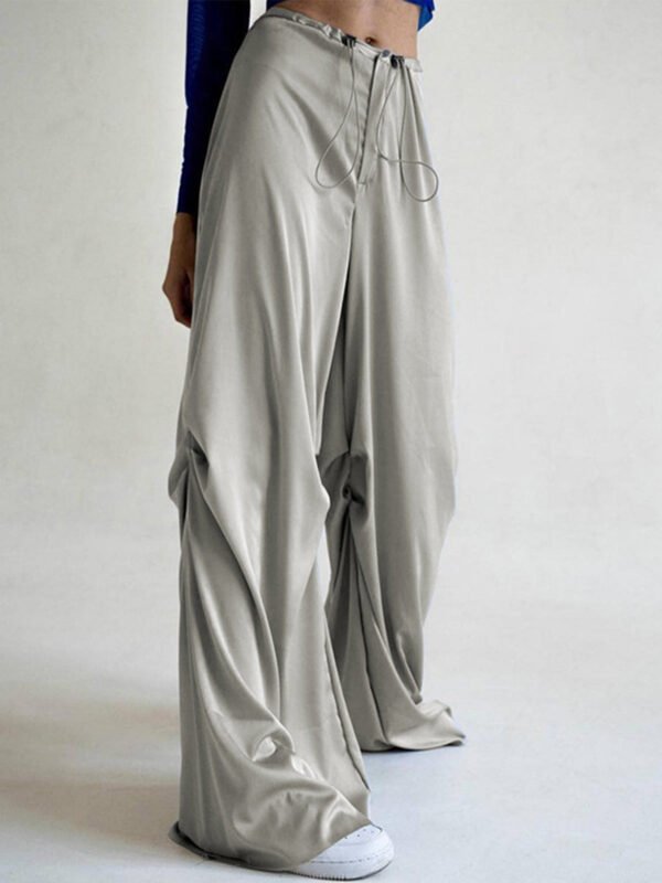 Oversized Satin Wide Leg Pants - Image 3