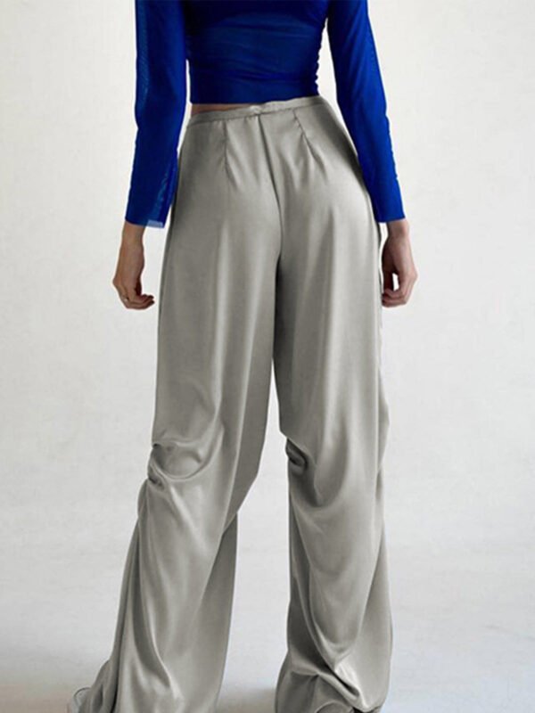 Oversized Satin Wide Leg Pants - Image 4