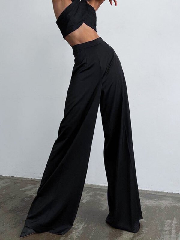 Oversized Satin Wide Leg Dress Pants - Image 5