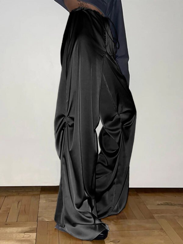 Oversized Satin Wide Leg Pants - Image 5