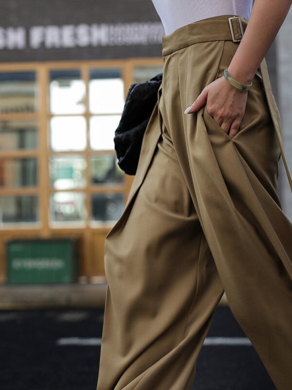 Oversized Tied Wide Leg Dress Pants - Image 2