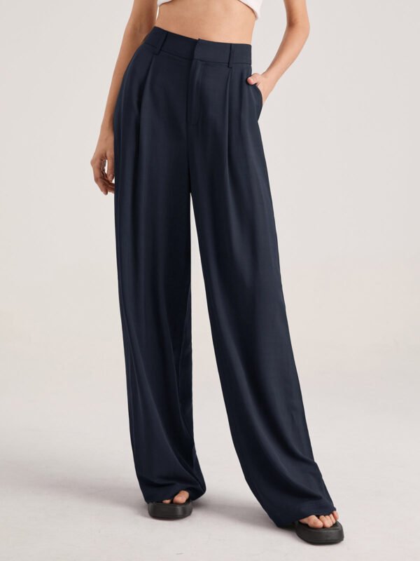 Oversized High Waisted Pleat Front Trousers - Image 16