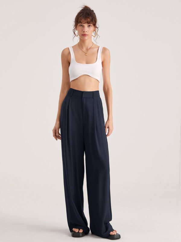 Oversized High Waisted Pleat Front Trousers - Image 17