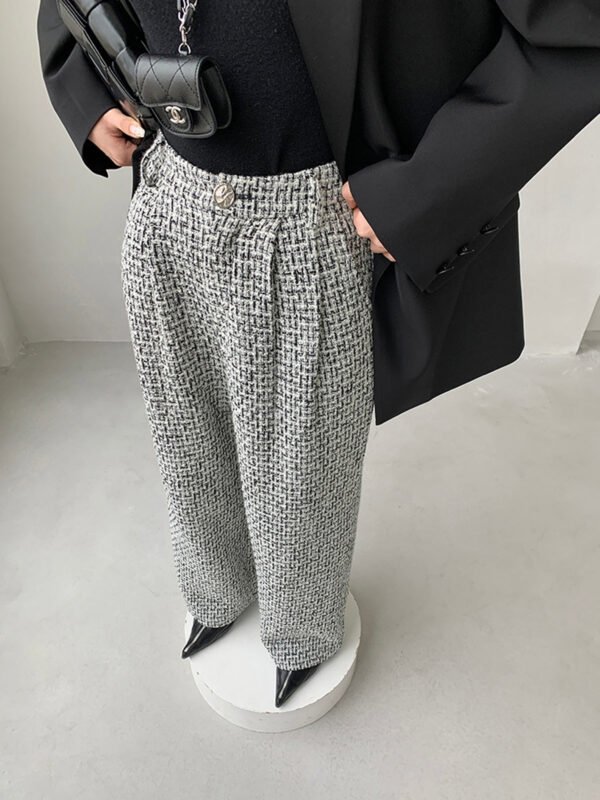 Tweed Wide Leg Dress Pants - Image 4
