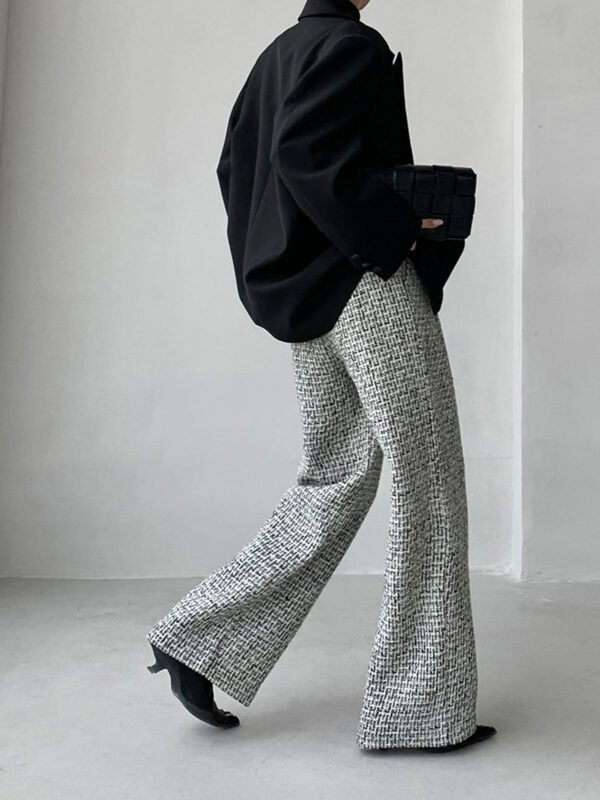 Tweed Wide Leg Dress Pants - Image 2