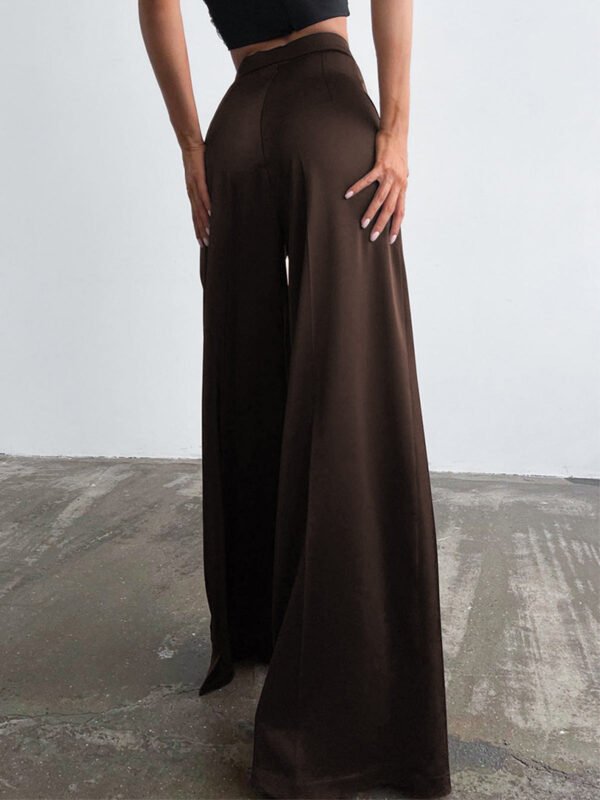 Oversized Satin Wide Leg Dress Pants - Image 8