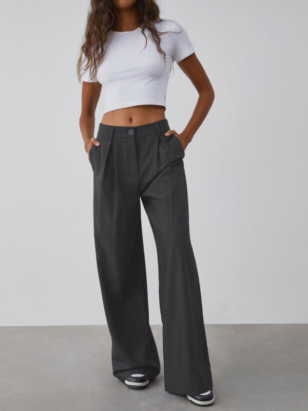 Shock Value Pinstripe Wide Leg Dress Pants - Image 6