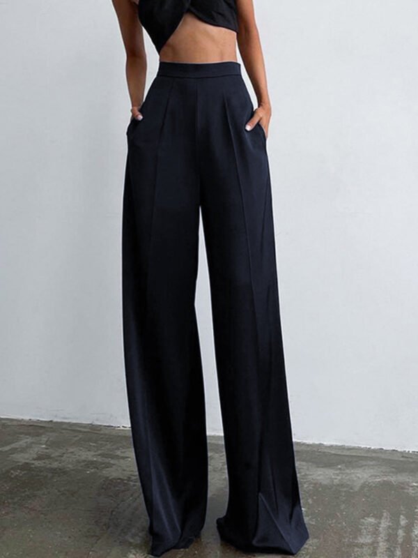Oversized Satin Wide Leg Dress Pants - Image 10